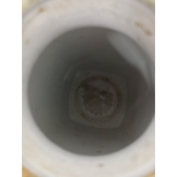 Vintage 60s Studio Art Pottery Bottle Vase Green Yellow Glazed Artisan MCM - Picture 4 of 10